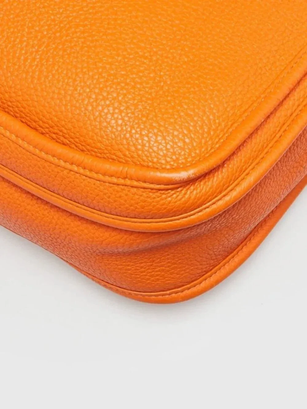 Hermes Orange Clemence Leather Evelyne GM III Bag